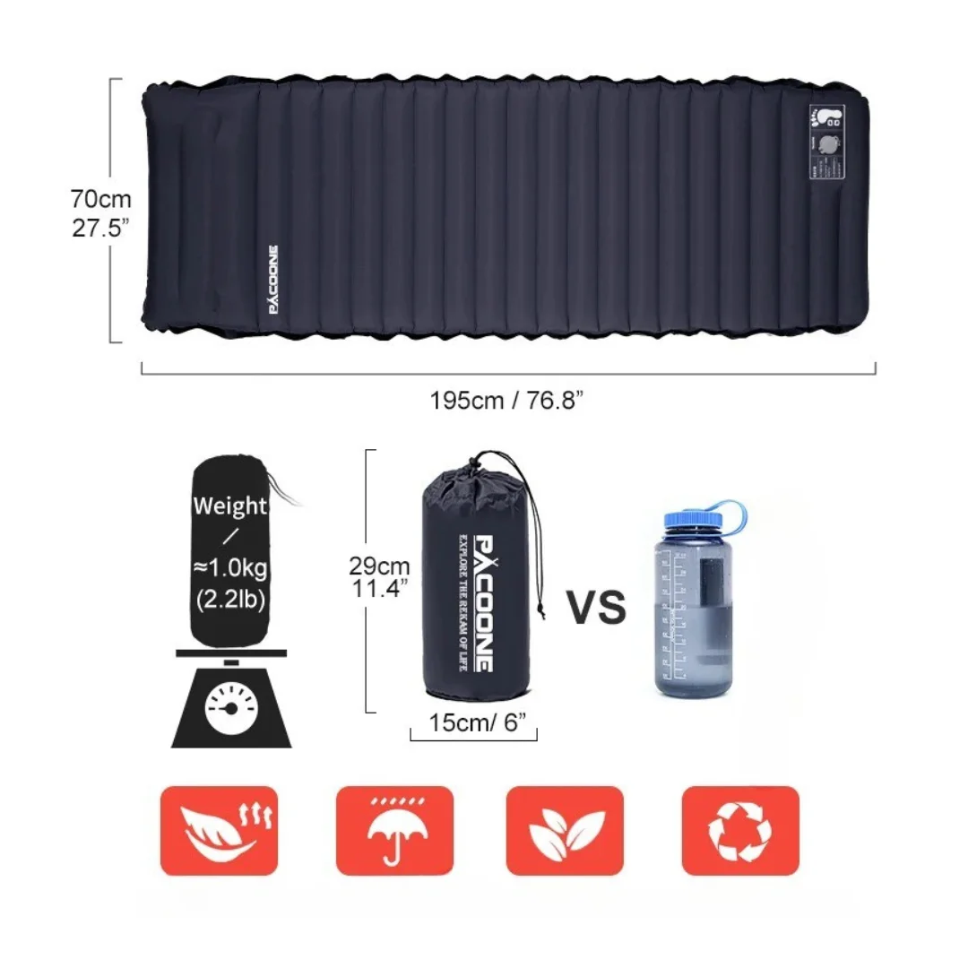 Matelas gonflable 10 cm avec pompe et oreiller intégré – Image 5