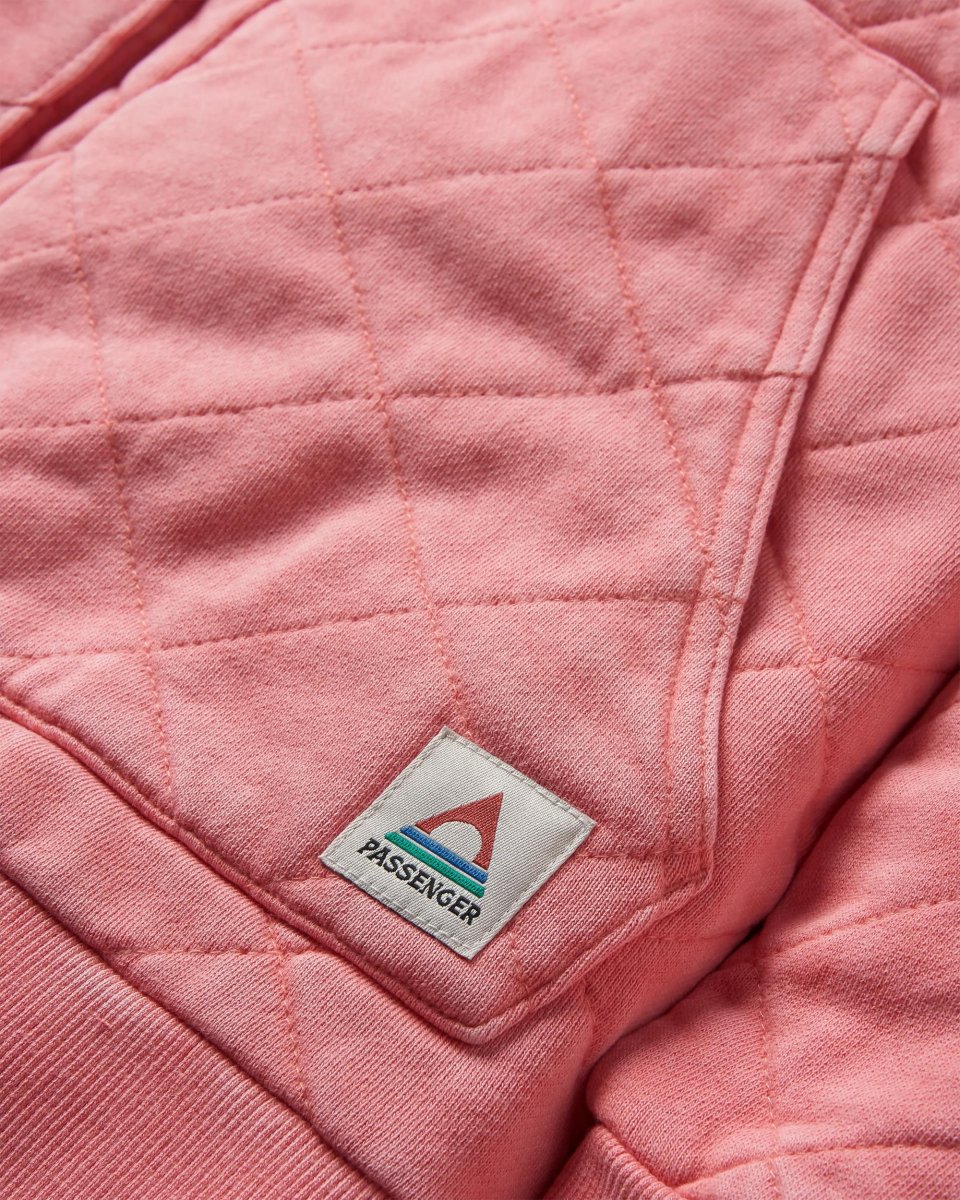 Hoodie matelassé recyclé Clementine à boutons-pression - Rose coquillage – Image 9